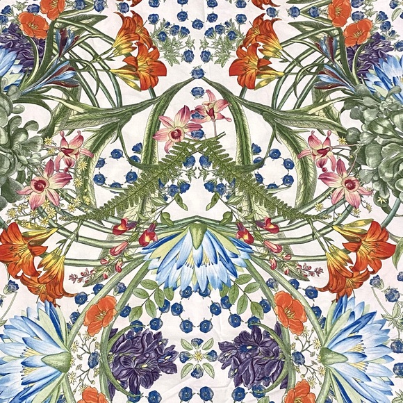 Pottery Barn Paradise Duvet Cover Full Queen Floral Lily Tropical - Picture 7 of 7